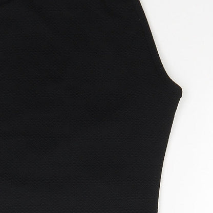 Womens UK Size 6 Pink Soda Black Cropped Tank