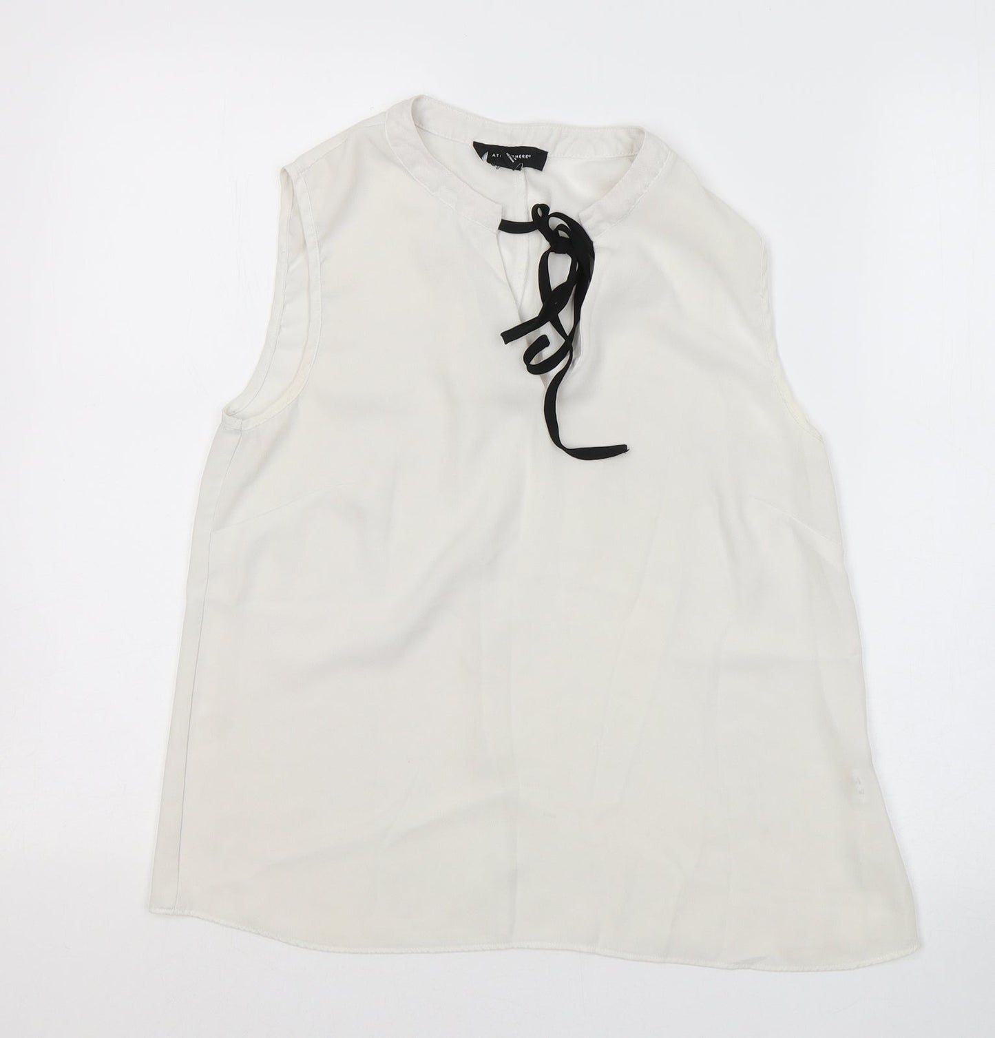 Atmosphere Womens White  Polyester Basic Blouse Size 10 Round Neck