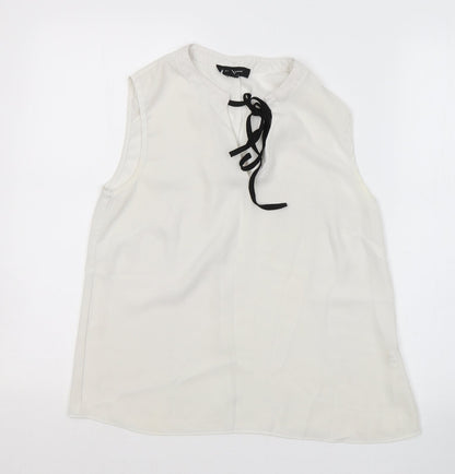 Atmosphere Womens White  Polyester Basic Blouse Size 10 Round Neck