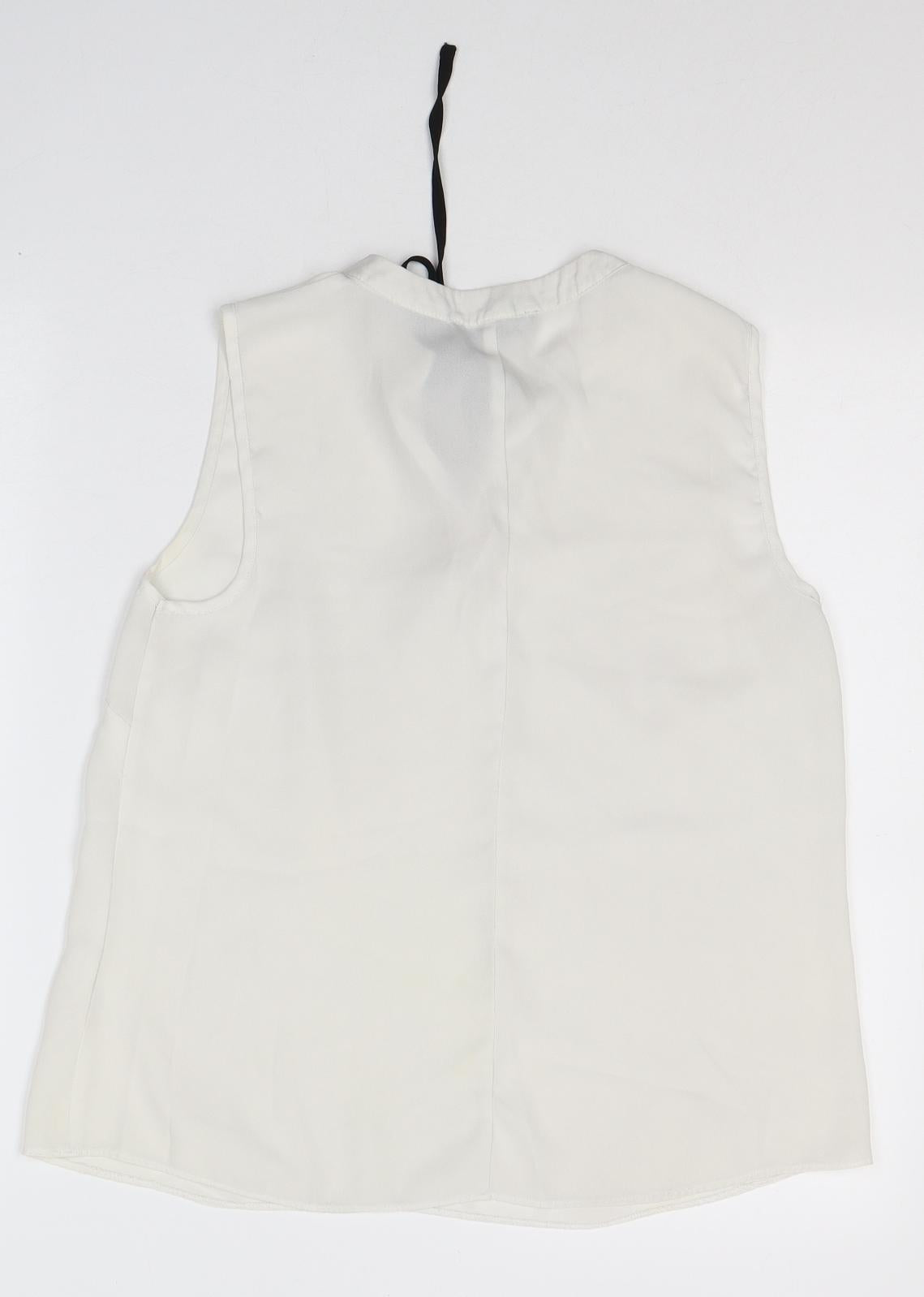 Atmosphere Womens White  Polyester Basic Blouse Size 10 Round Neck