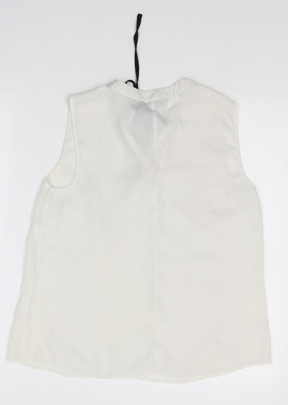 Atmosphere Womens White  Polyester Basic Blouse Size 10 Round Neck