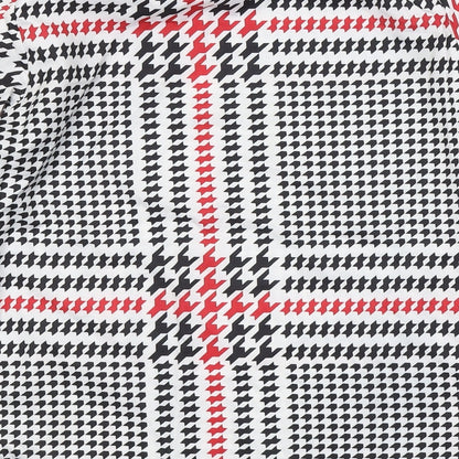 SheIn Womens White Geometric Polyester Basic Blouse Size M Round Neck