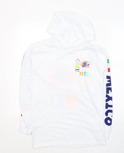 La Laguna Womens White  Cotton Pullover Hoodie Size S  Pullover - Cozumel Mexico