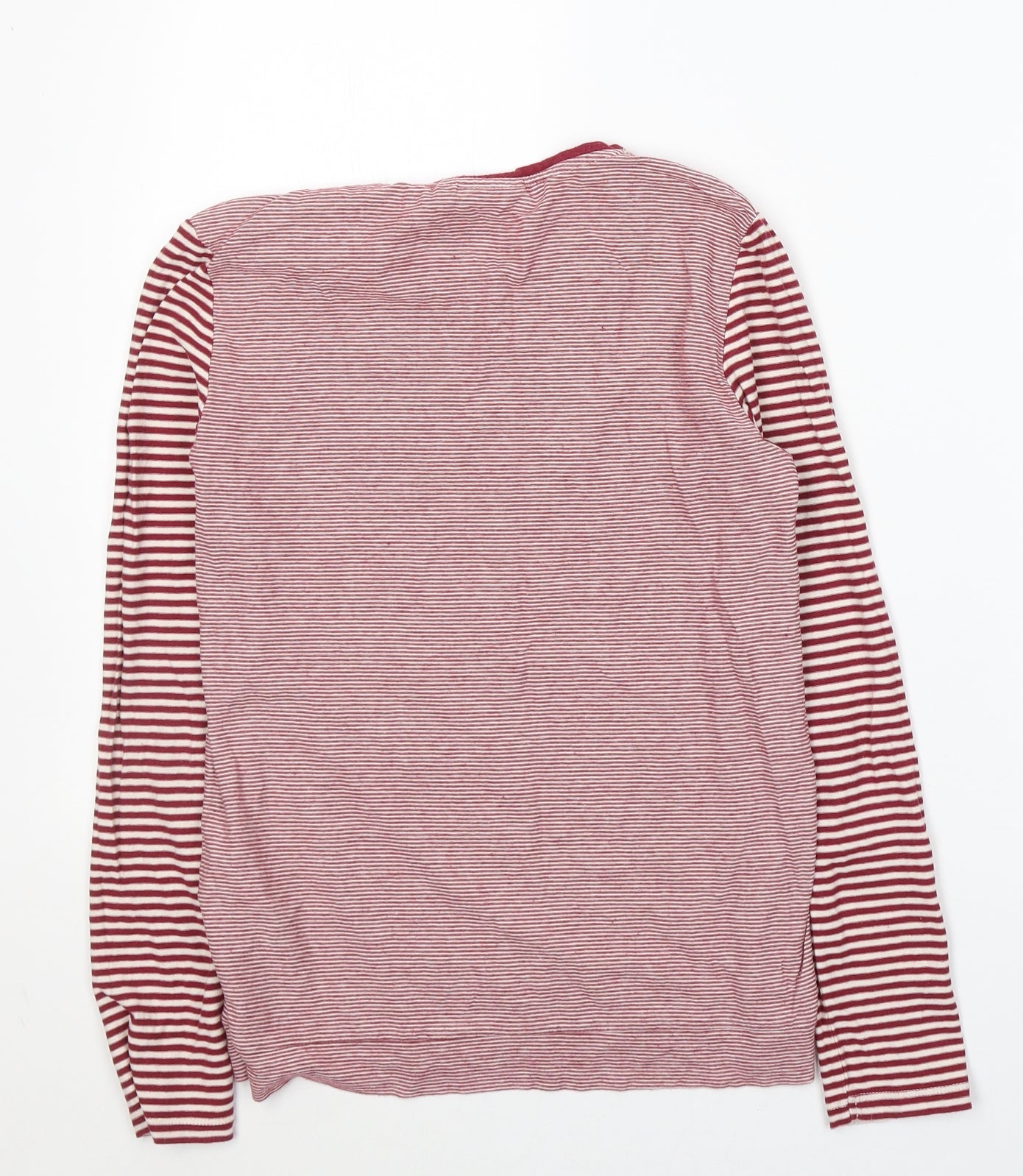 Tom Taylor Girls Red Striped Cotton Pullover Casual Size L Round Neck Pullover