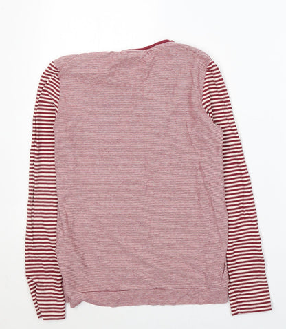Tom Taylor Girls Red Striped Cotton Pullover Casual Size L Round Neck Pullover