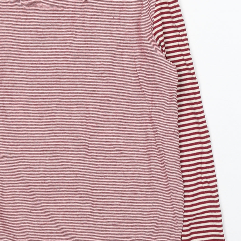 Tom Taylor Girls Red Striped Cotton Pullover Casual Size L Round Neck Pullover