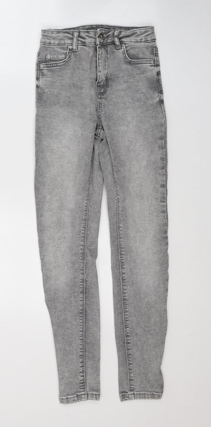 Denim & Co. Womens Grey  Cotton Skinny Jeans Size 6 L27 in Regular Button