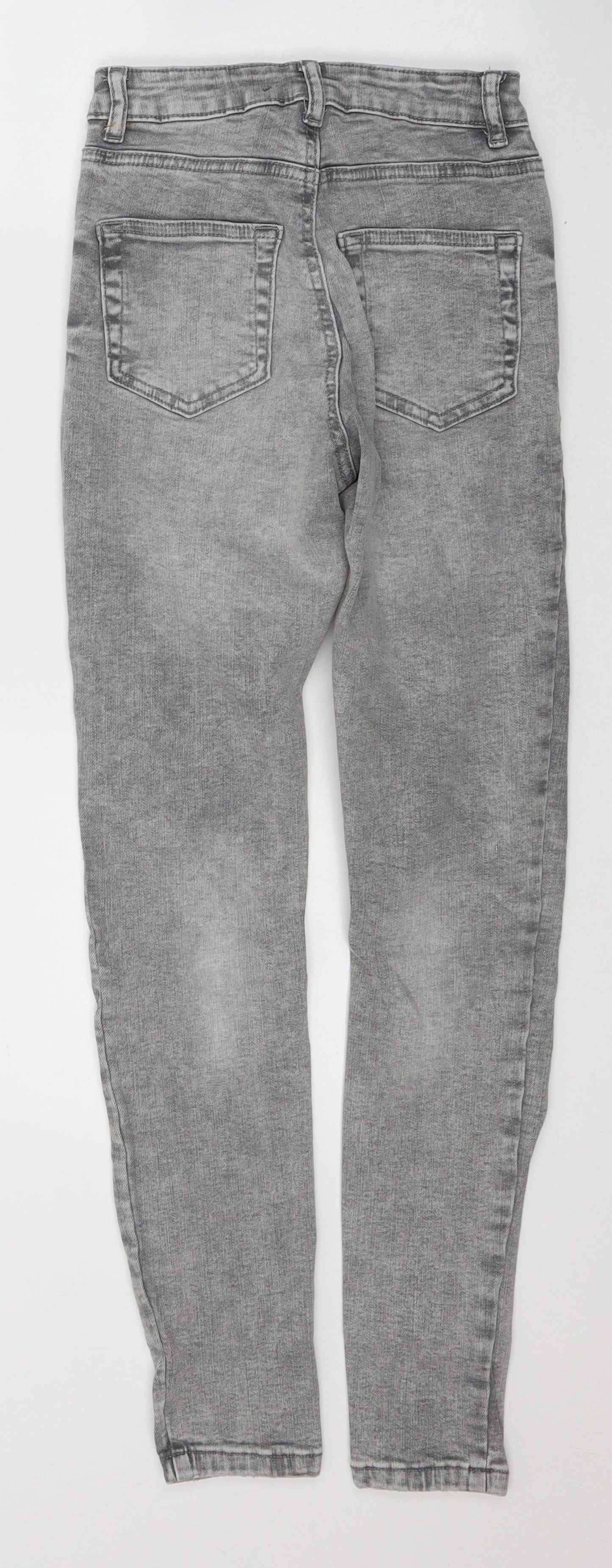Denim & Co. Womens Grey  Cotton Skinny Jeans Size 6 L27 in Regular Button