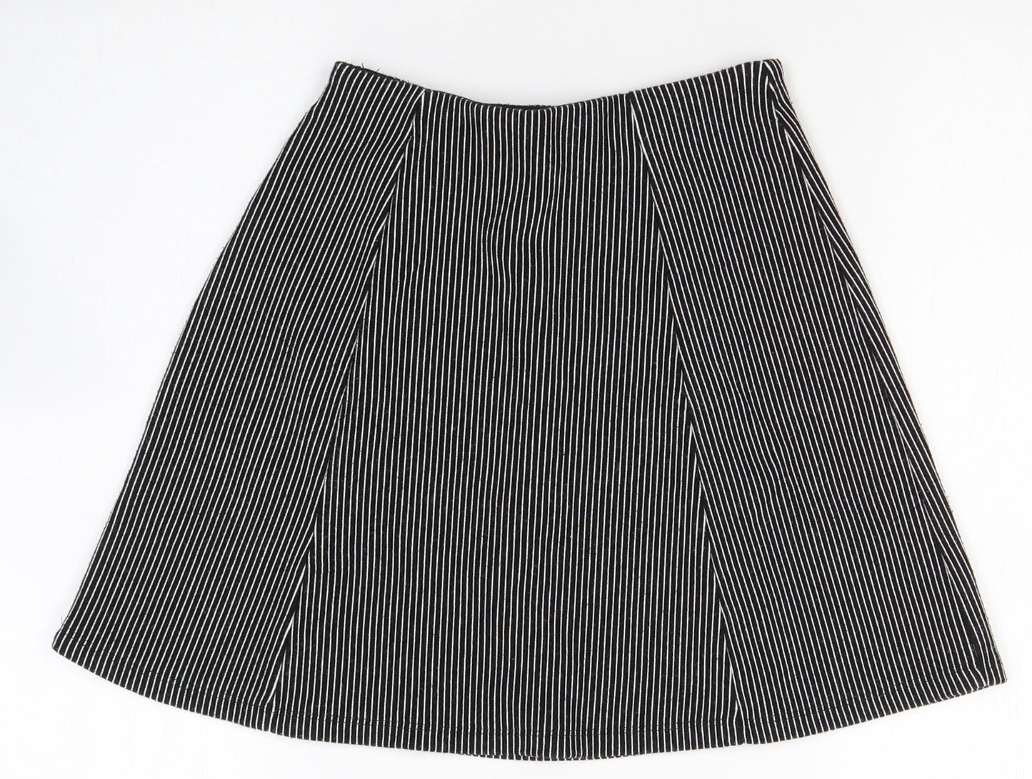 Bershka Womens Black Striped Cotton Mini Skirt Size M