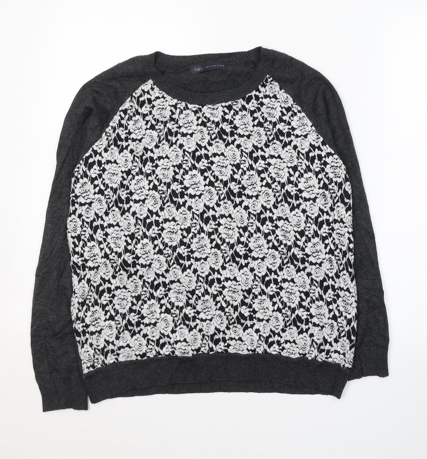 Womens UK Size 14 Marks and Spencer Grey Pullover Jumper