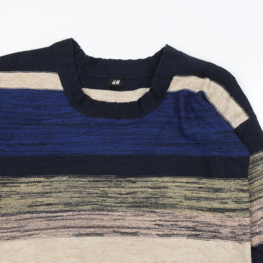 Womens UK Size M H&M Blue Pullover Jumper