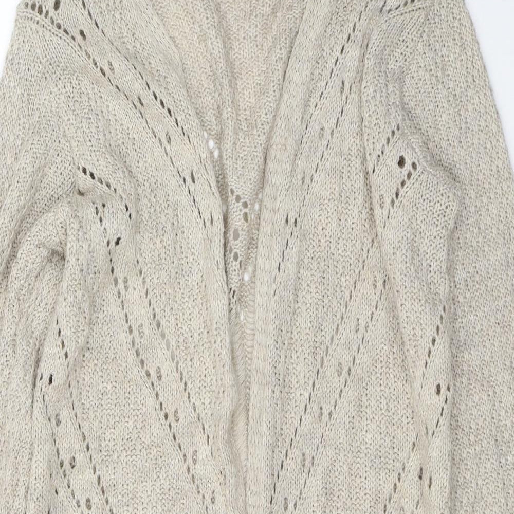 Made in England Womens Beige V-Neck  Acrylic Cardigan Jumper Size M