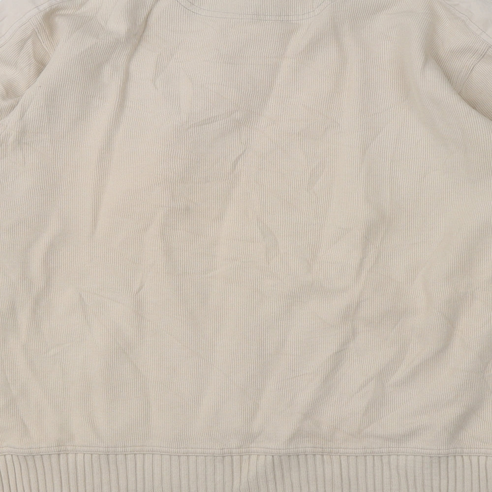 BHS Mens Beige Round Neck  Cotton Pullover Jumper Size M