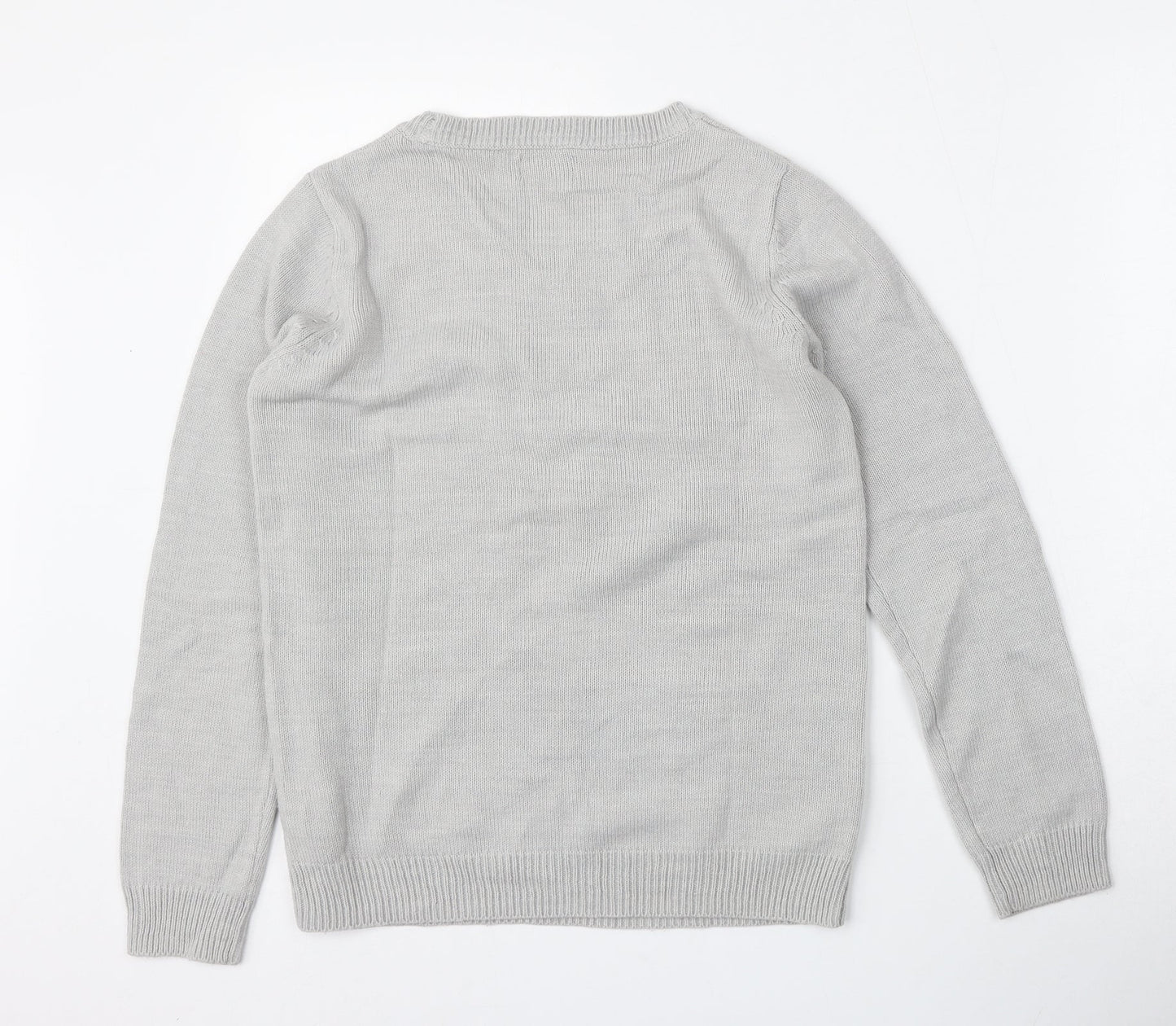 F&F Womens Grey Round Neck  Polyester Pullover Jumper Size 6