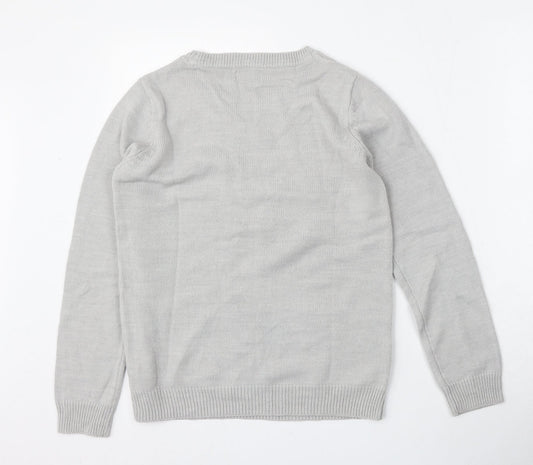 F&F Womens Grey Round Neck  Polyester Pullover Jumper Size 6