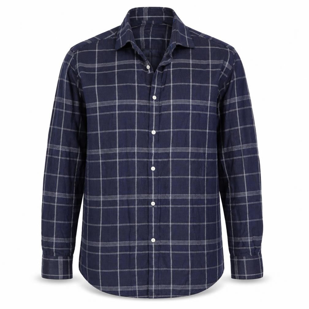 Mens UK Size 16 Vince Camuto Blue  Button-Up Long Sleeve Casual Shirt