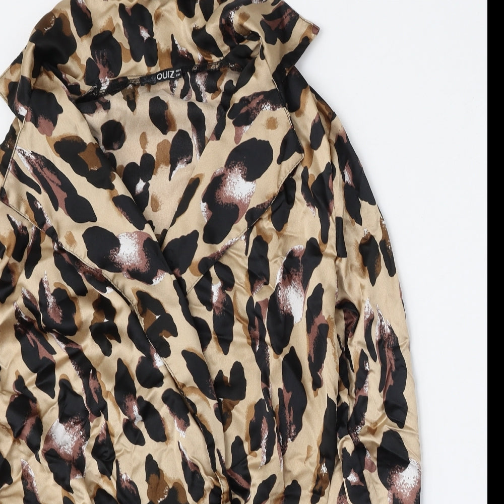 Quiz Womens Multicoloured Animal Print Polyester Bodysuit One-Piece Size 6