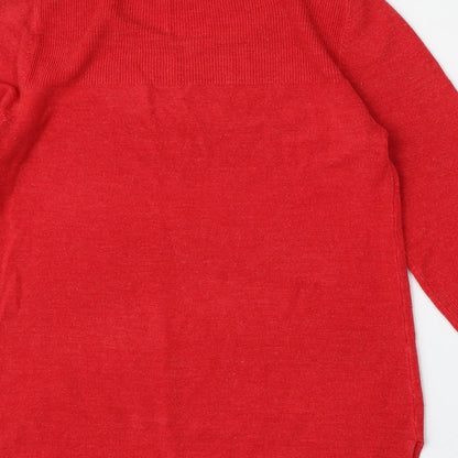 F&F Womens Red Round Neck  Polyester Pullover Jumper Size L