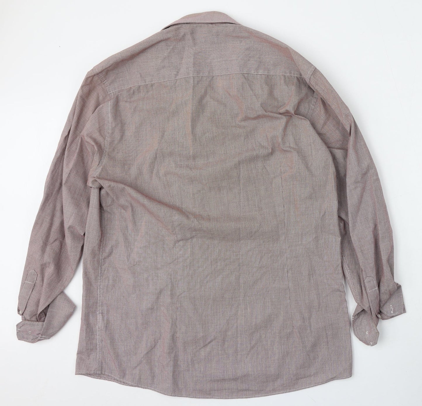 Mens UK Size 16.5 Cedar Wood State Red  Button-Up Long Sleeve Casual Shirt
