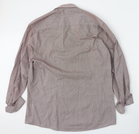Mens UK Size 16.5 Cedar Wood State Red  Button-Up Long Sleeve Casual Shirt