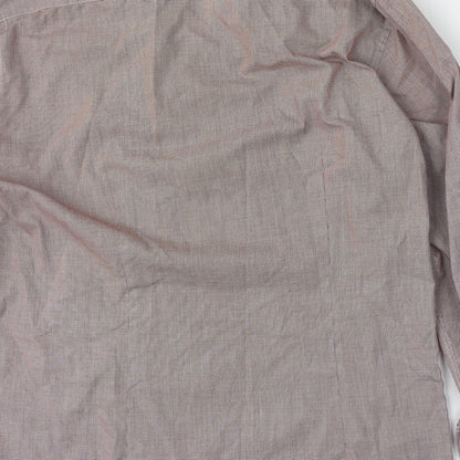 Mens UK Size 16.5 Cedar Wood State Red  Button-Up Long Sleeve Casual Shirt