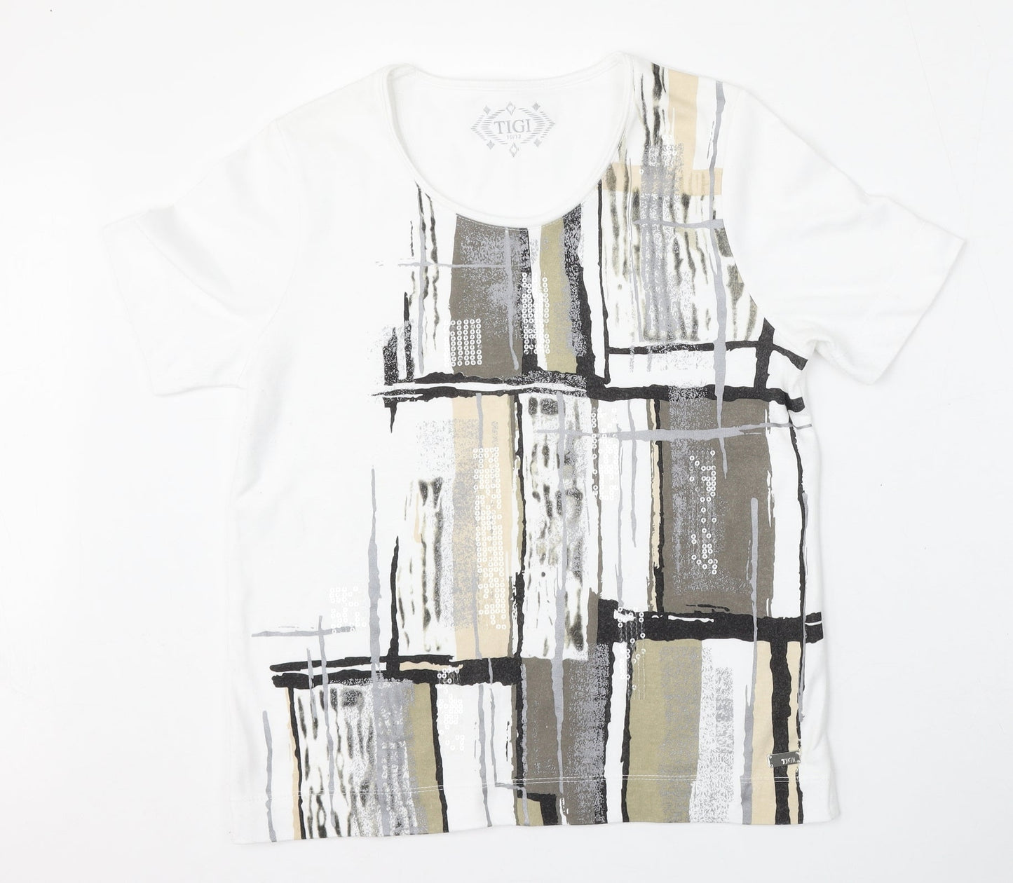 Womens UK Size 10 Tigi White Basic T-Shirt
