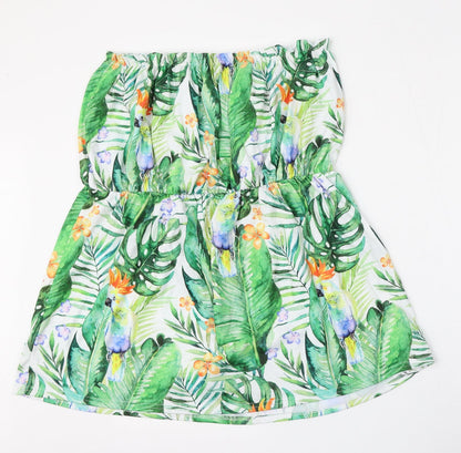 Boohoo Womens Multicoloured Floral Polyester Shift  Size L  Square Neck