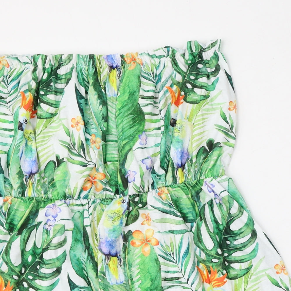 Boohoo Womens Multicoloured Floral Polyester Shift  Size L  Square Neck