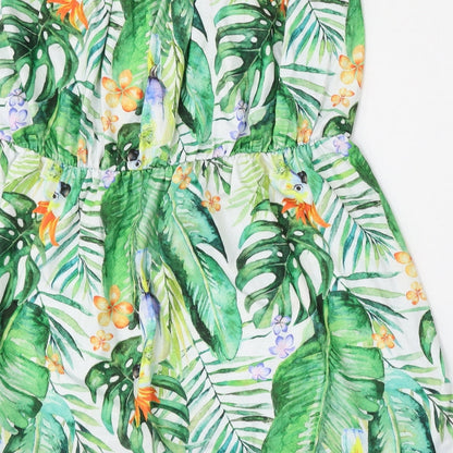 Boohoo Womens Multicoloured Floral Polyester Shift  Size L  Square Neck