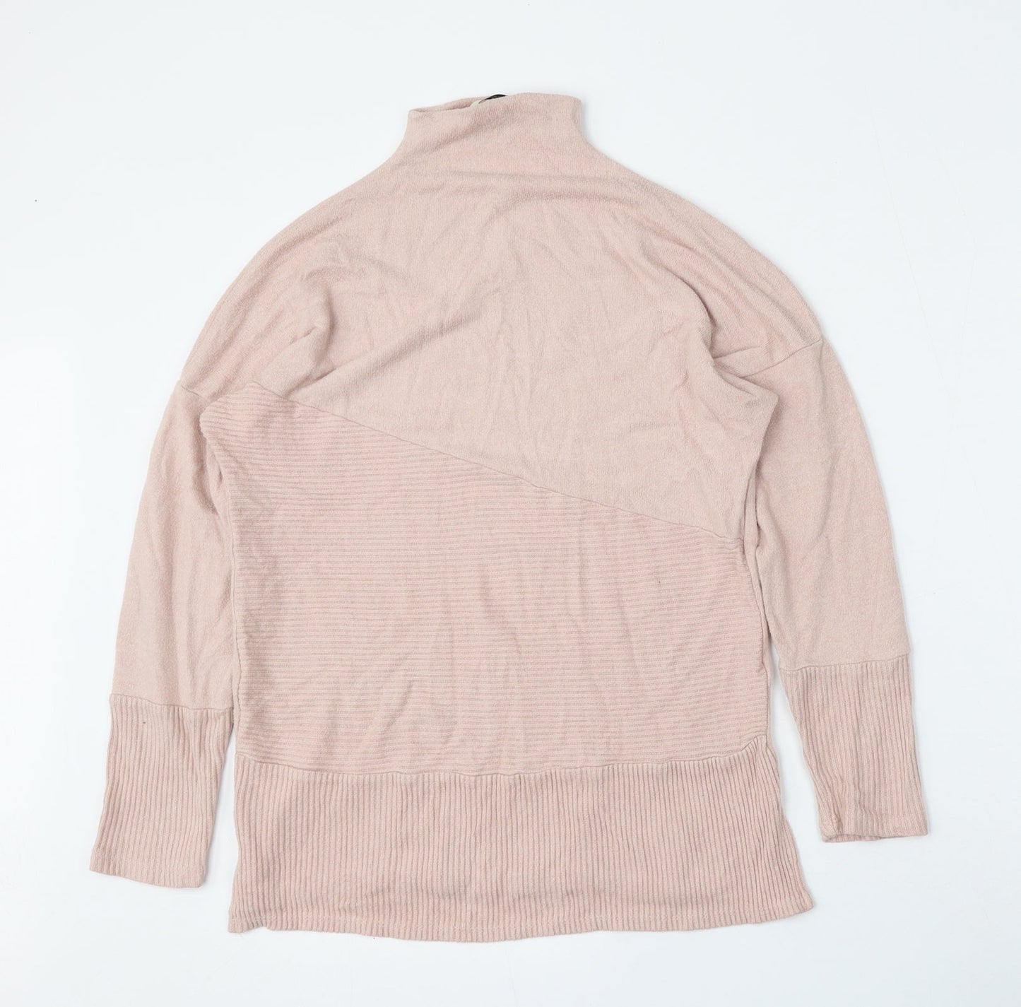 George Womens Pink Mock Neck  Viscose Pullover Jumper Size S