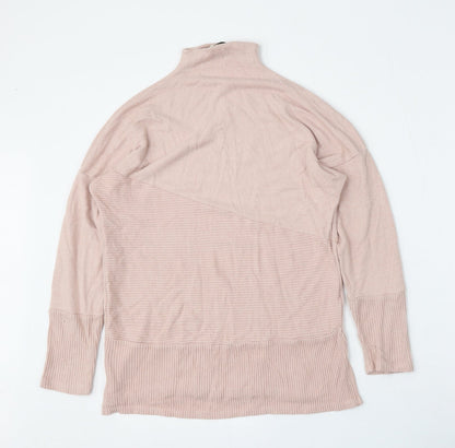George Womens Pink Mock Neck  Viscose Pullover Jumper Size S