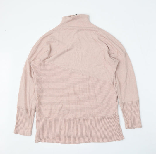 George Womens Pink Mock Neck  Viscose Pullover Jumper Size S