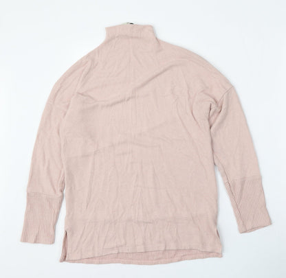 George Womens Pink Mock Neck  Viscose Pullover Jumper Size S