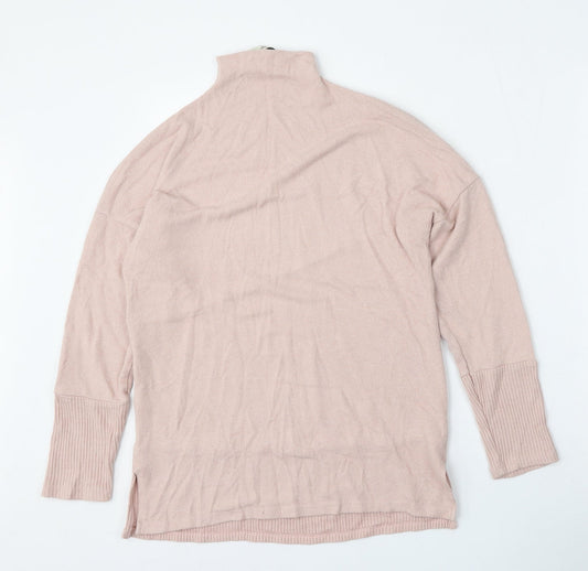 George Womens Pink Mock Neck  Viscose Pullover Jumper Size S