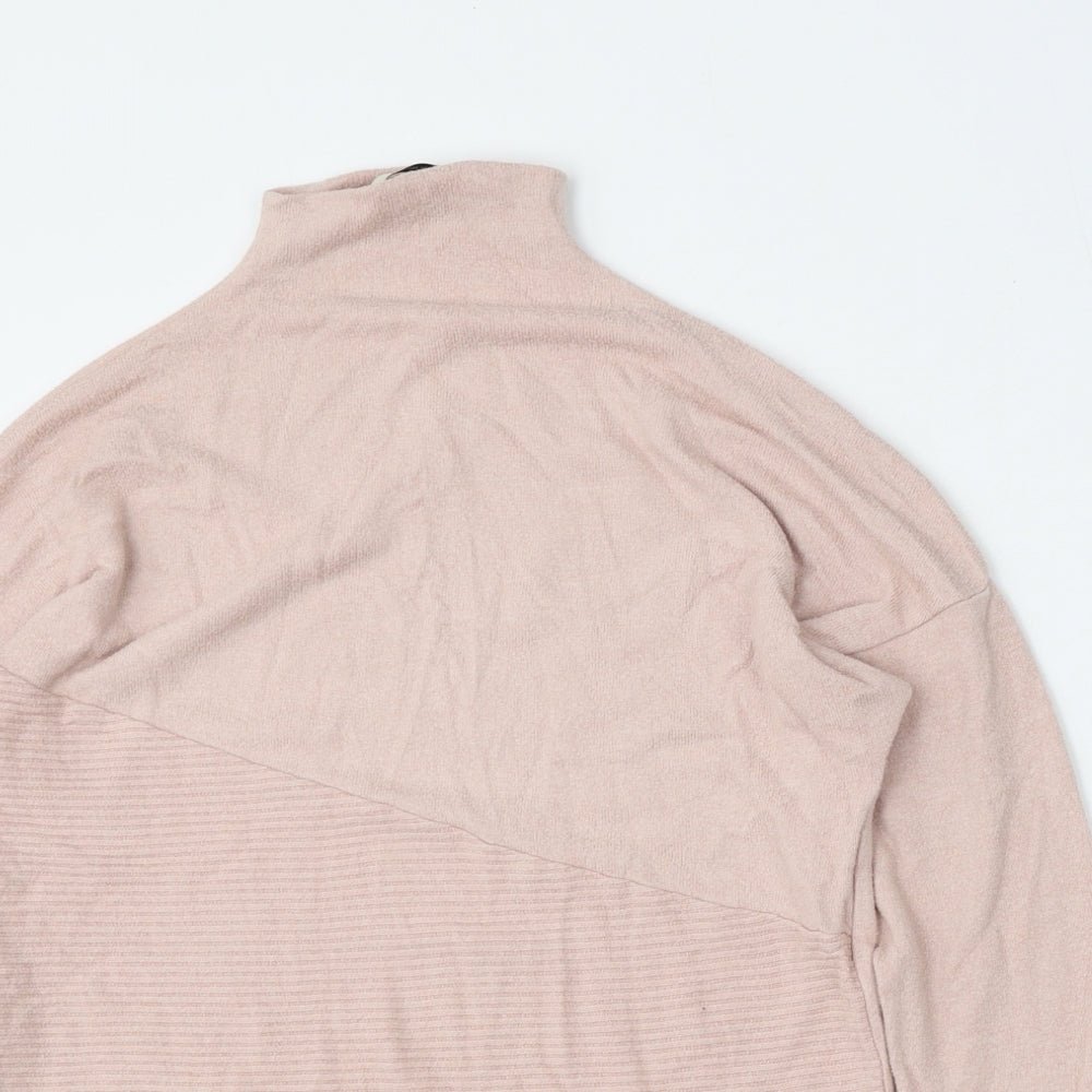 George Womens Pink Mock Neck  Viscose Pullover Jumper Size S