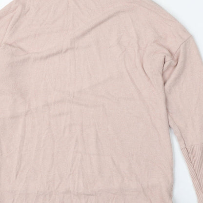 George Womens Pink Mock Neck  Viscose Pullover Jumper Size S