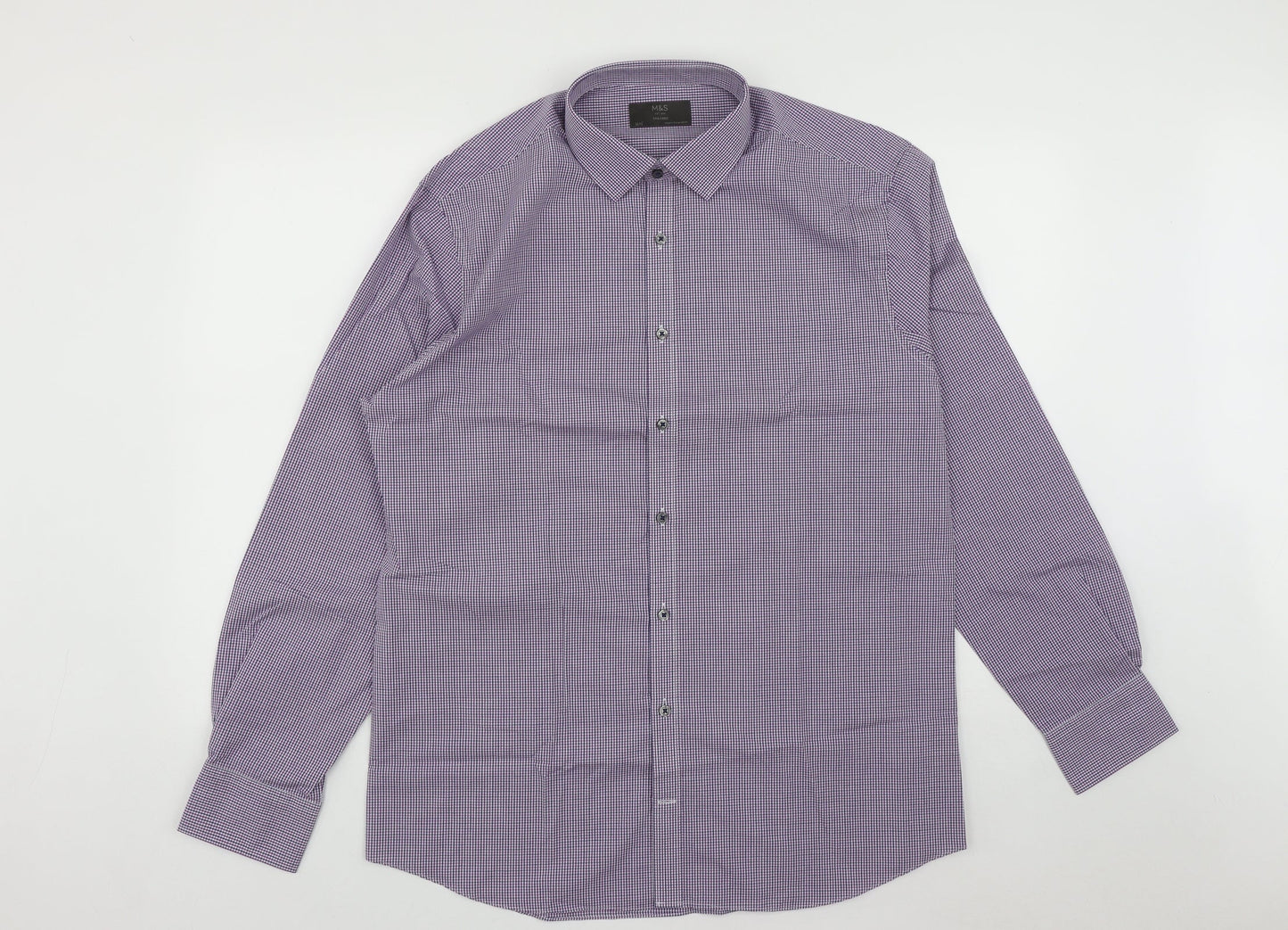Mens UK Size L Marks and Spencer Multicoloured  Button-Up Long Sleeve Casual Shi