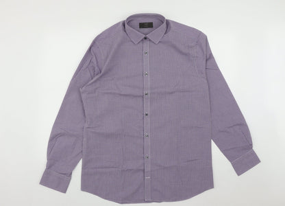 Mens UK Size L Marks and Spencer Multicoloured  Button-Up Long Sleeve Casual Shi