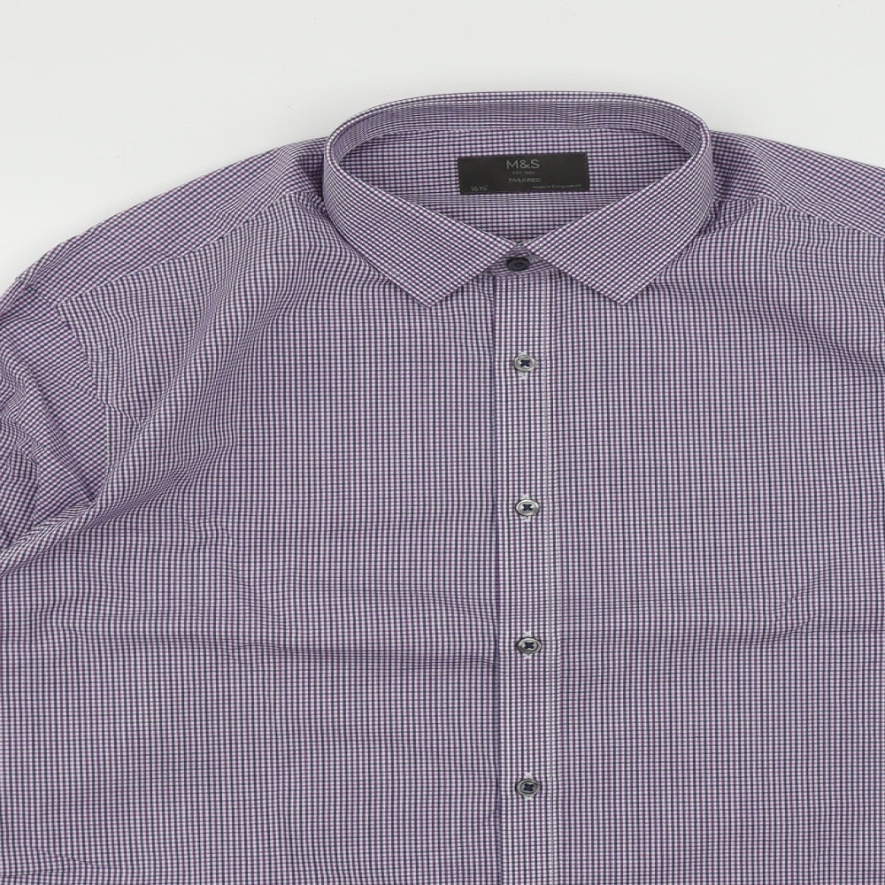 Mens UK Size L Marks and Spencer Multicoloured  Button-Up Long Sleeve Casual Shi
