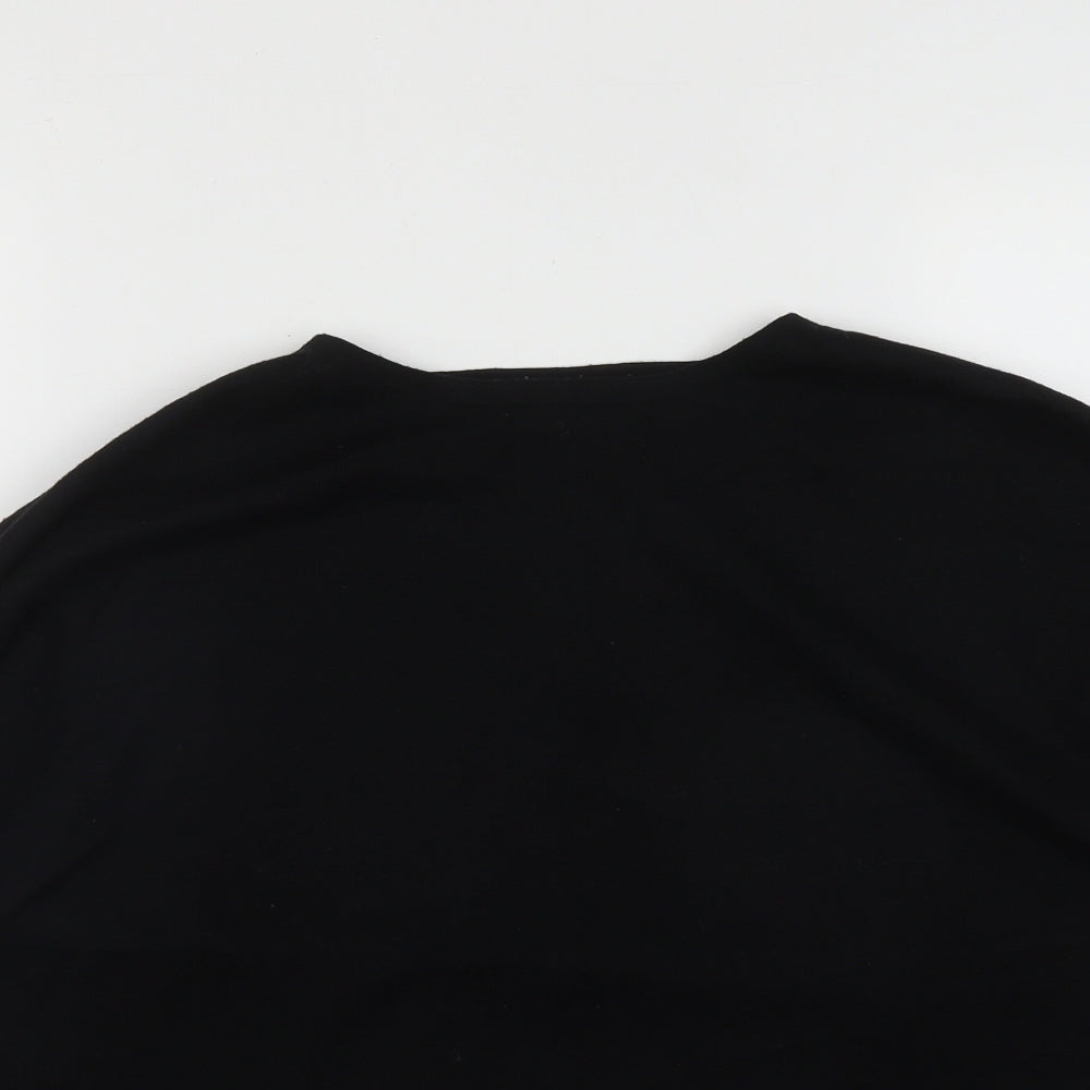 Gallery Womens Black Round Neck  Viscose Pullover Jumper Size M