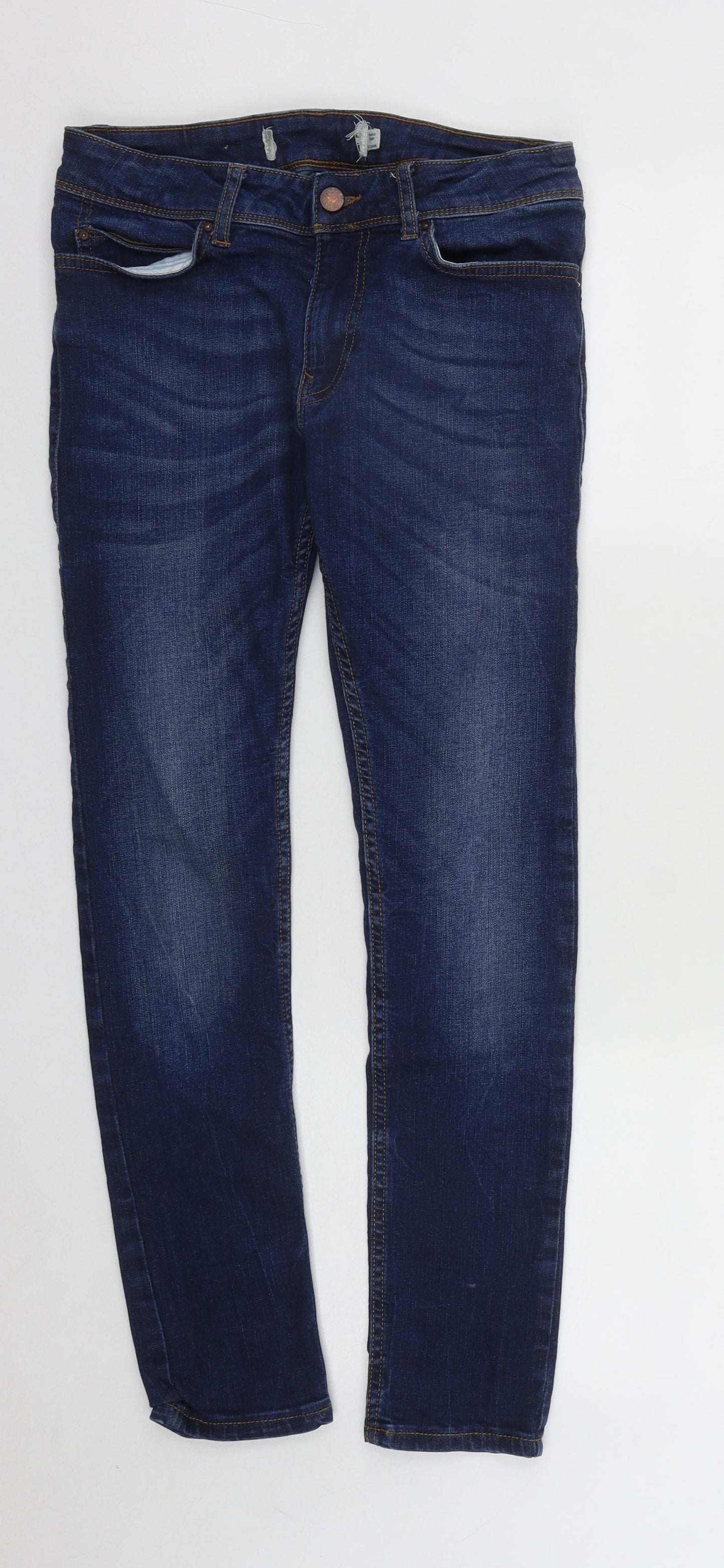 Mens UK Size 28 in Preworn Regular Fit Skinny Blue Jeans