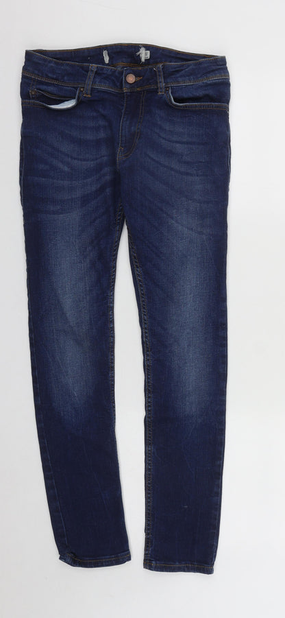 Mens UK Size 28 in Preworn Regular Fit Skinny Blue Jeans