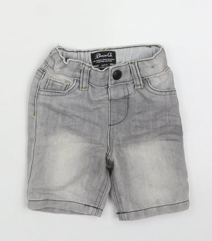 Denim Co Boys Grey  Cotton Cropped Jeans Size 6-9 Months  Button
