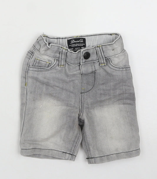 Denim Co Boys Grey  Cotton Cropped Jeans Size 6-9 Months  Button