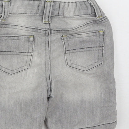 Denim Co Boys Grey  Cotton Cropped Jeans Size 6-9 Months  Button