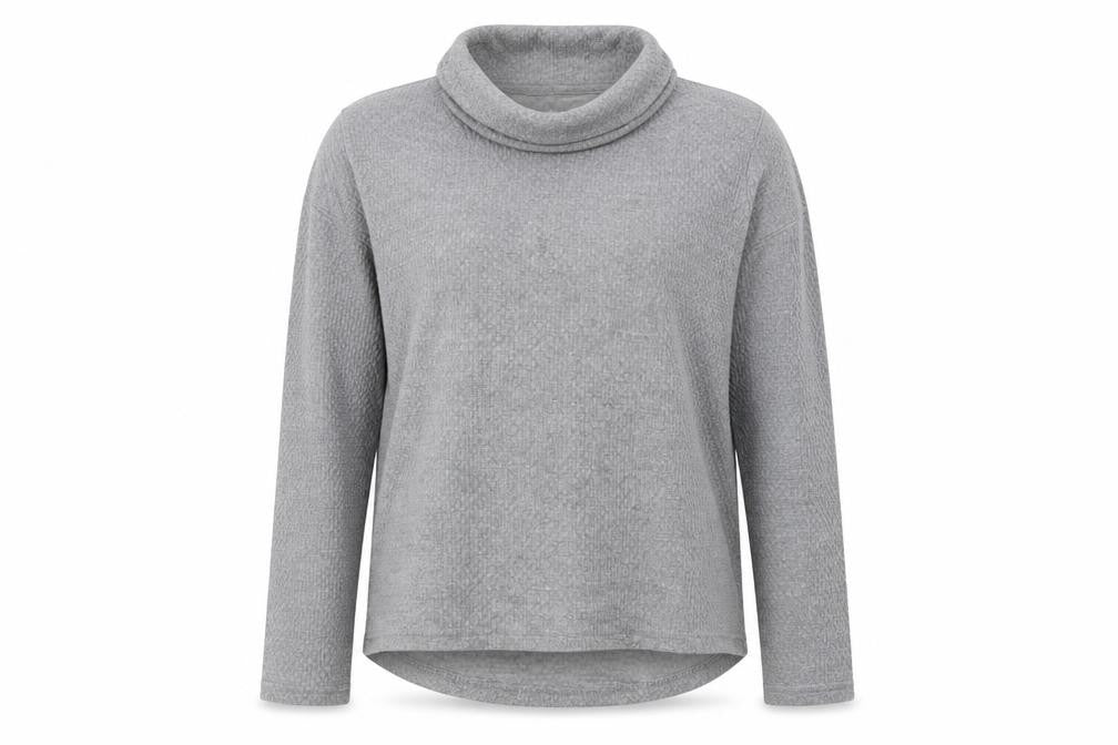 Front view of Matalan women’s grey polyester pullover sweatshirt, size M, pullover