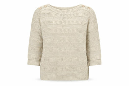 M&Co Womens Beige Boat Neck  Acrylic Pullover Jumper Size M
