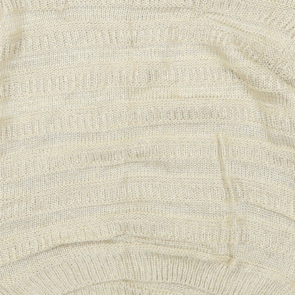 M&Co Womens Beige Boat Neck  Acrylic Pullover Jumper Size M
