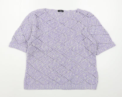 Womens UK Size M M&Co Purple Pullover Jumper
