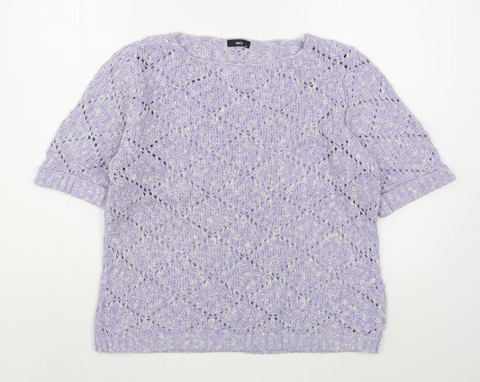 Womens UK Size M M&Co Purple Pullover Jumper